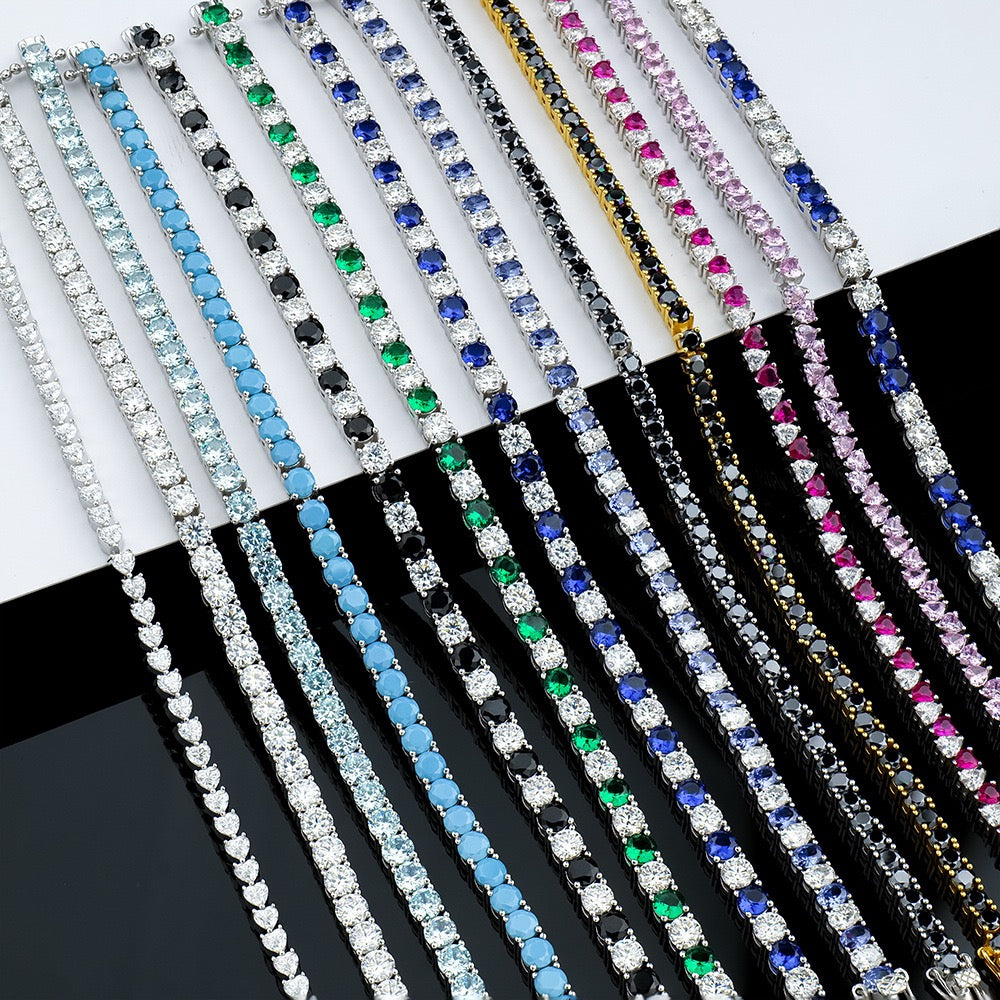 Royal Blue Moissanite Tennis Bracelet · 5mm