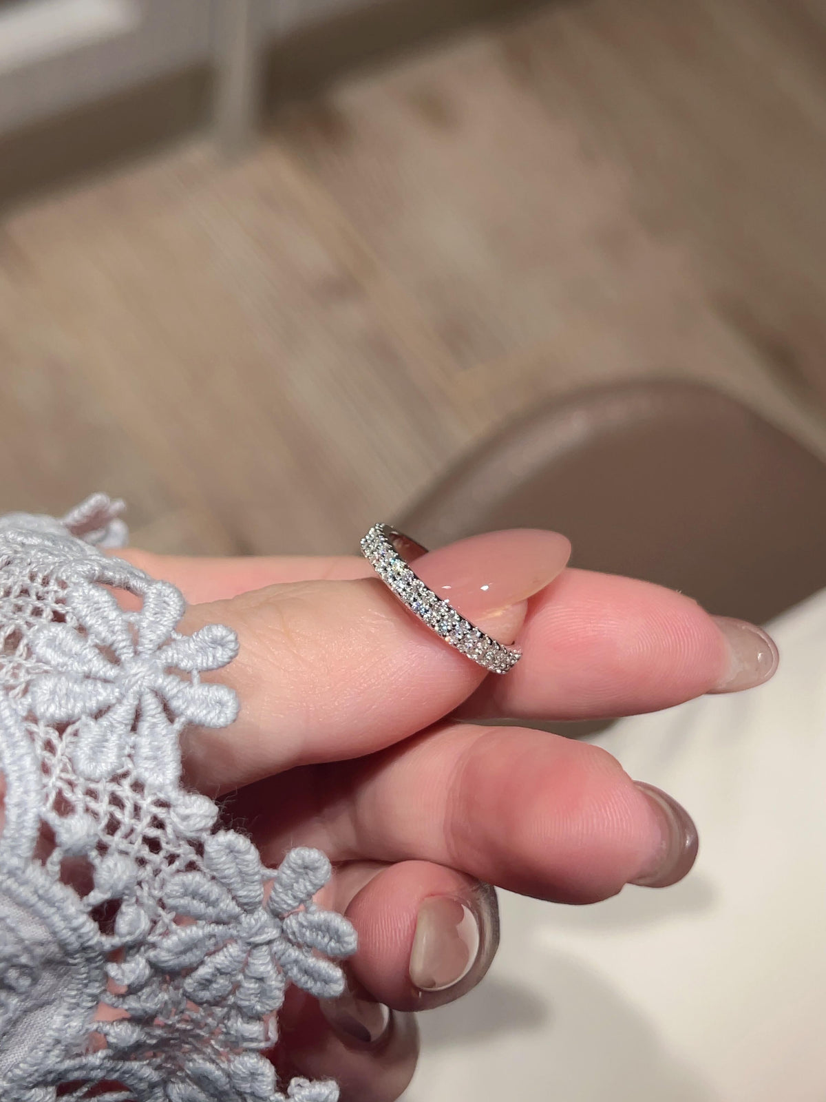 Duo · Double-Row Pavé Moissanite Eternity Band