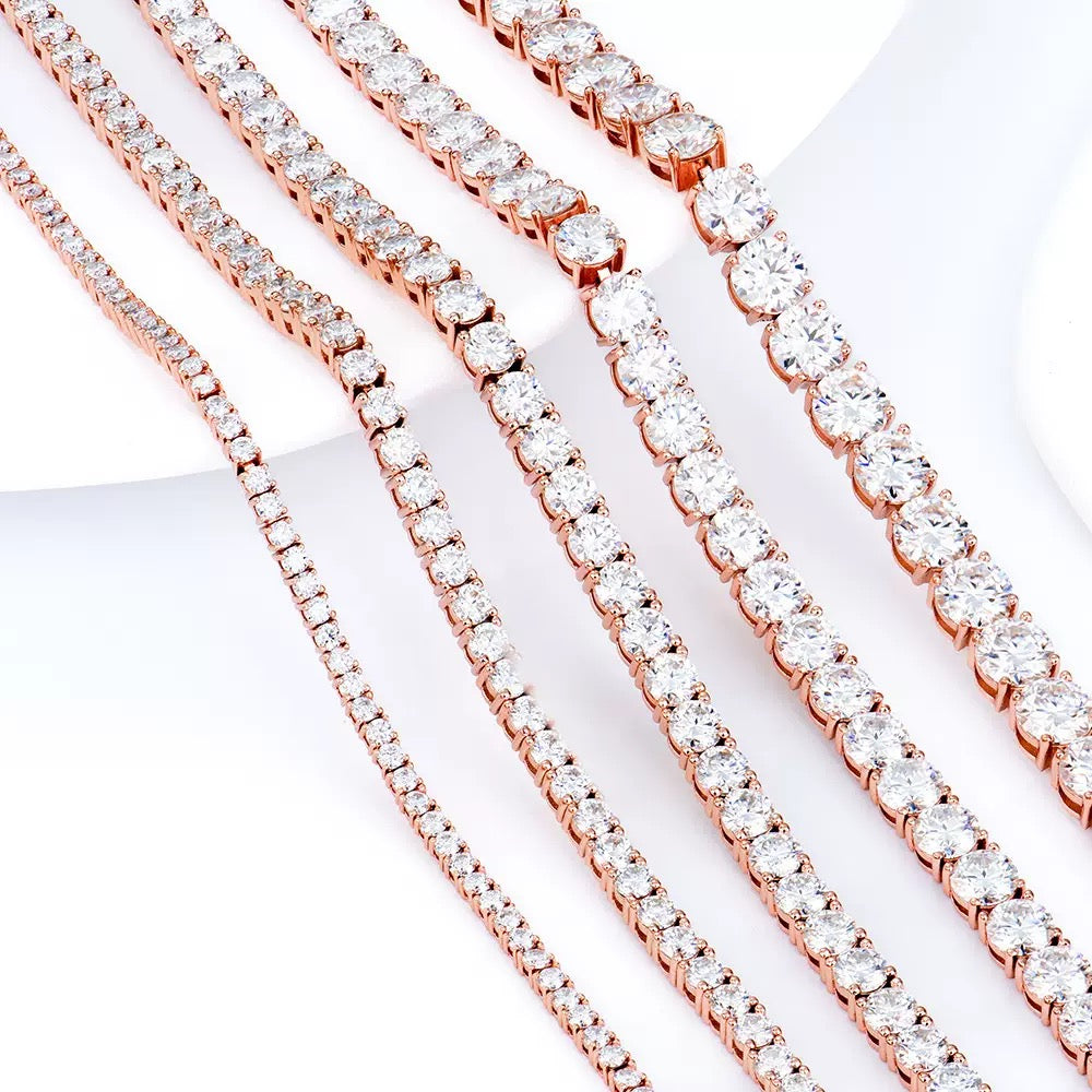 Classic Four-Prong Tennis Bracelet · Rose Gold