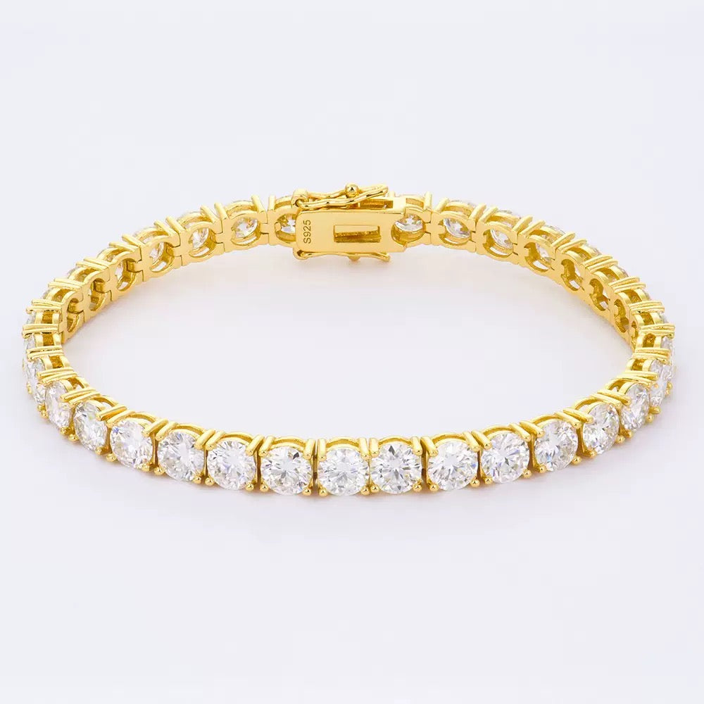 Classic Four-Prong Tennis Bracelet · Yellow Gold
