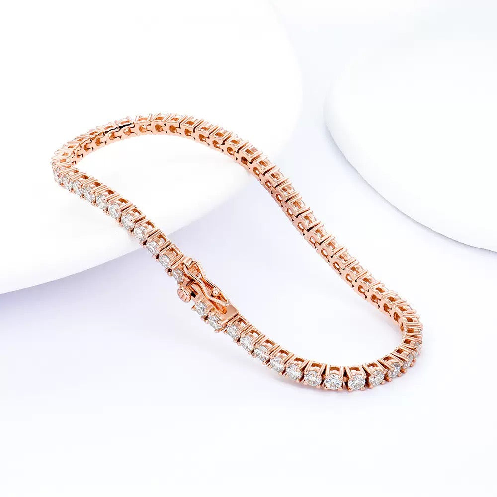 Classic Four-Prong Tennis Bracelet · Rose Gold