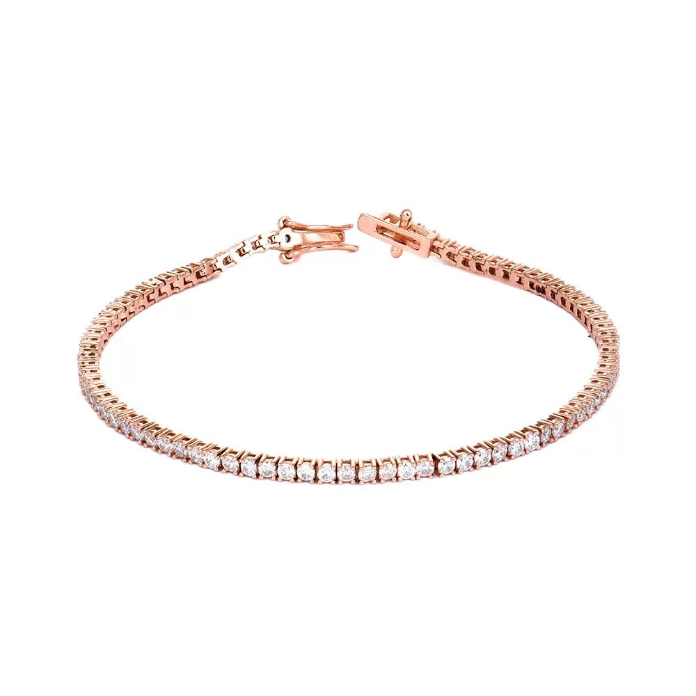 Classic Four-Prong Tennis Bracelet · Rose Gold