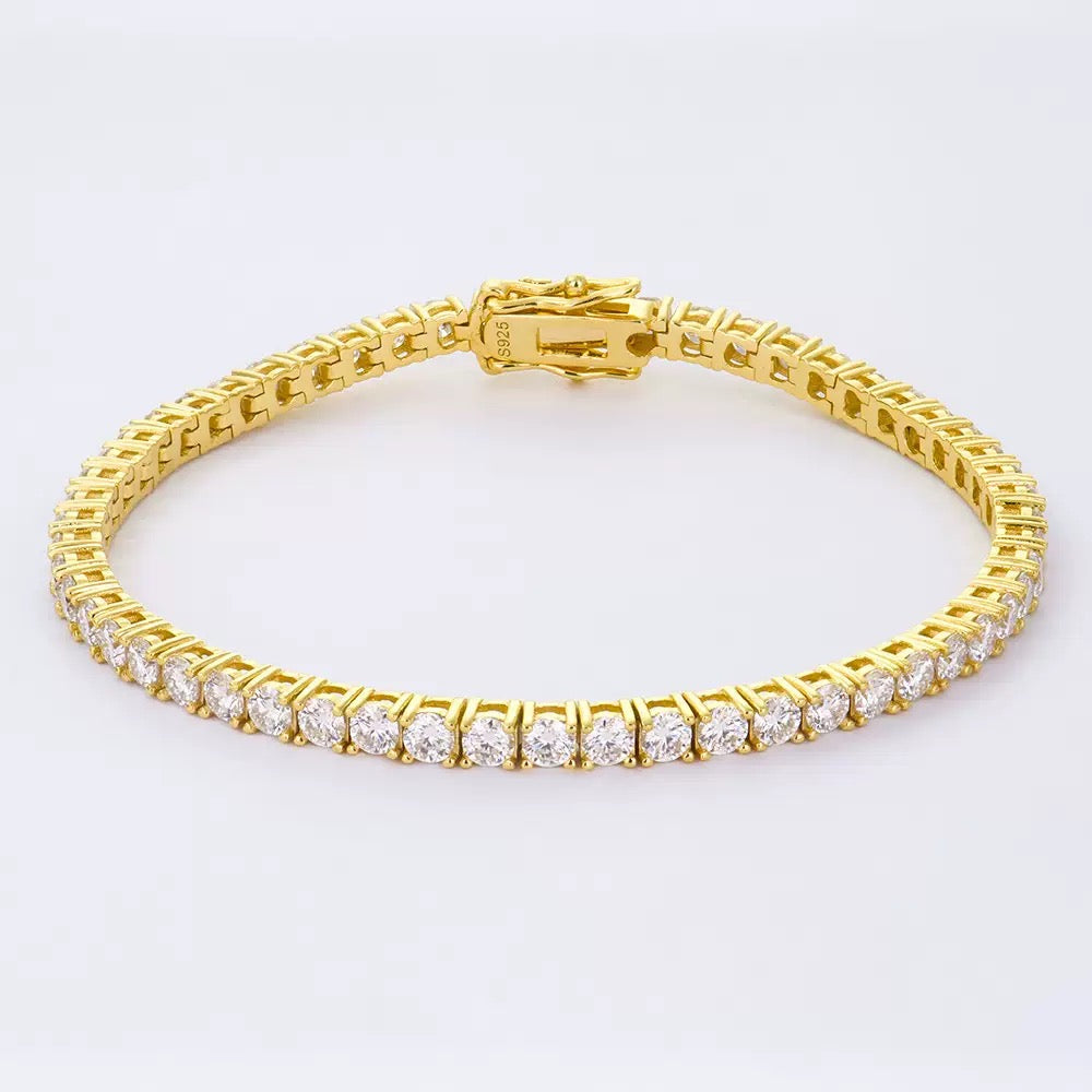 Classic Four-Prong Tennis Bracelet · Yellow Gold