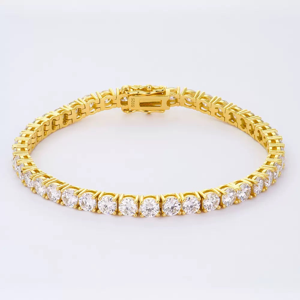 Classic Four-Prong Tennis Bracelet · Yellow Gold