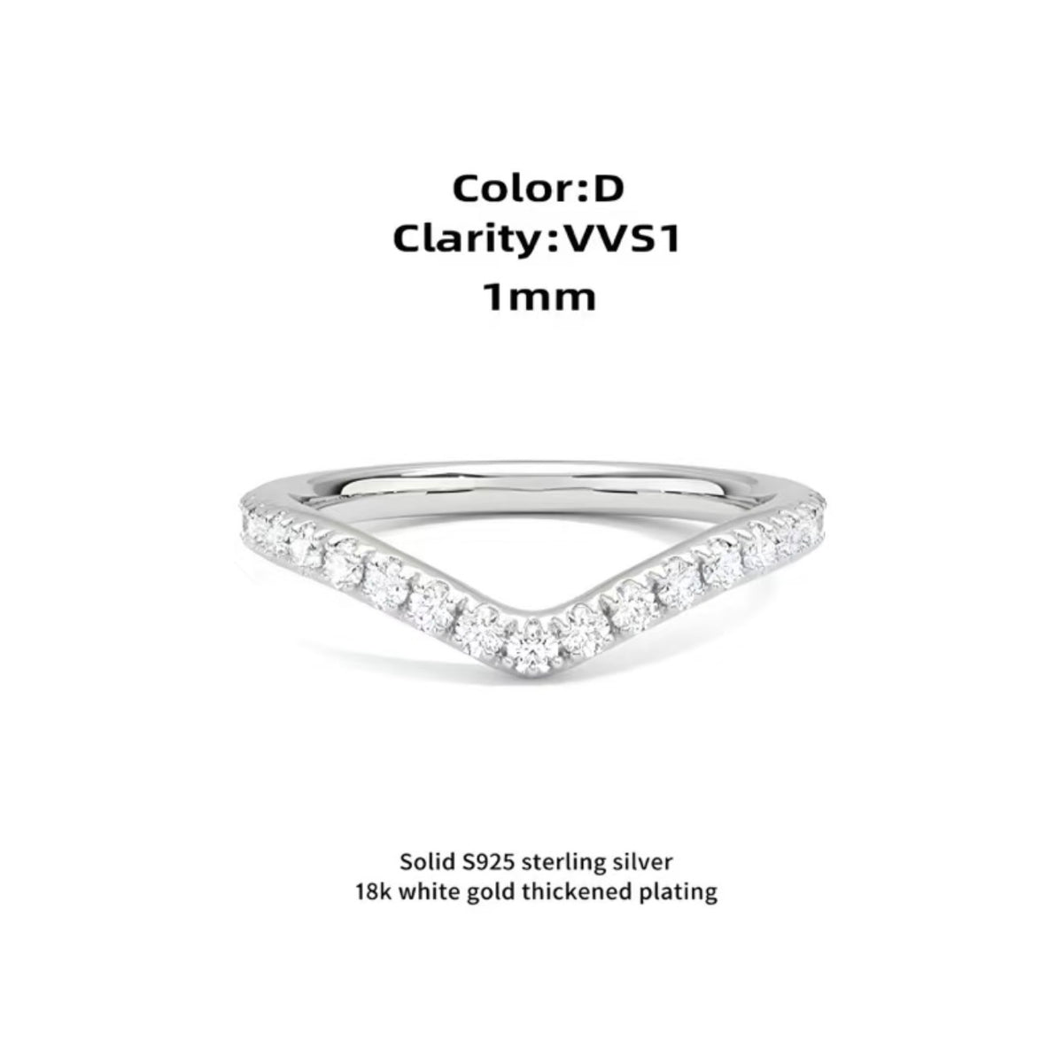 Chevron · V-Shaped Moissanite Band