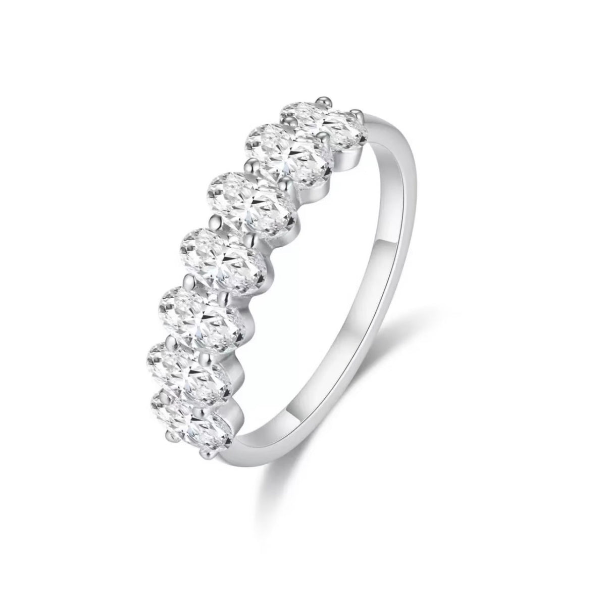 Ovale · 2.1 ct Oval Moissanite Seven-Stone Band