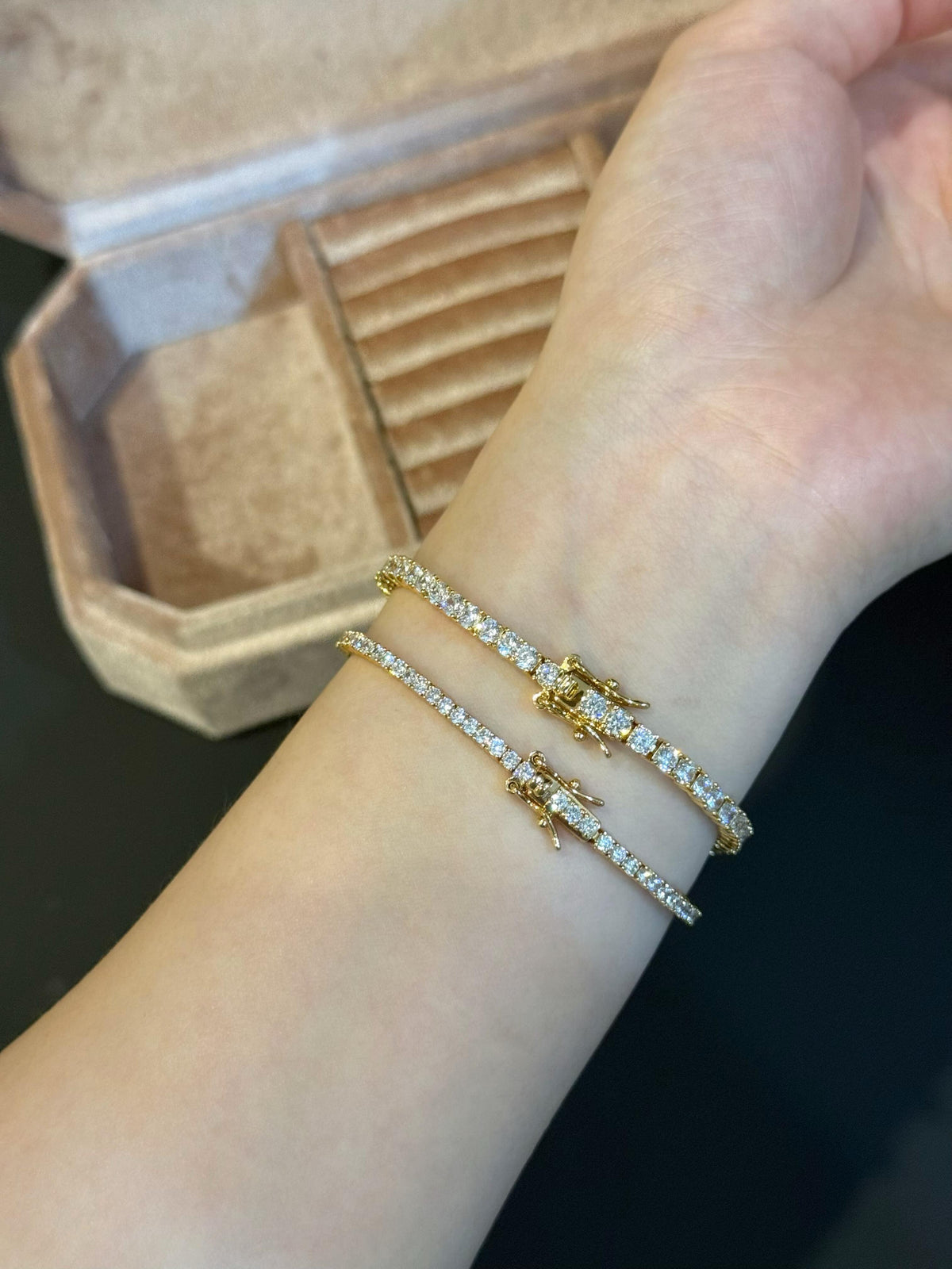 Classic Four-Prong Tennis Bracelet · Yellow Gold
