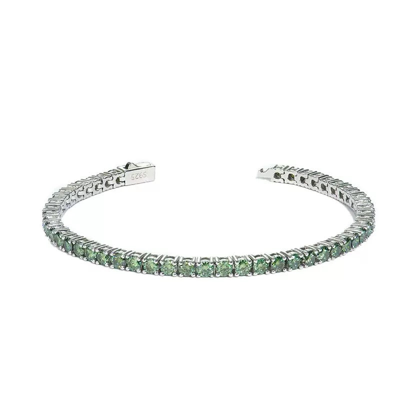 Green Moissanite Tennis Bracelet · 5mm