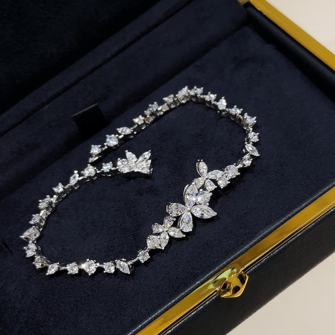 Butterfly moissanite bracelet detail