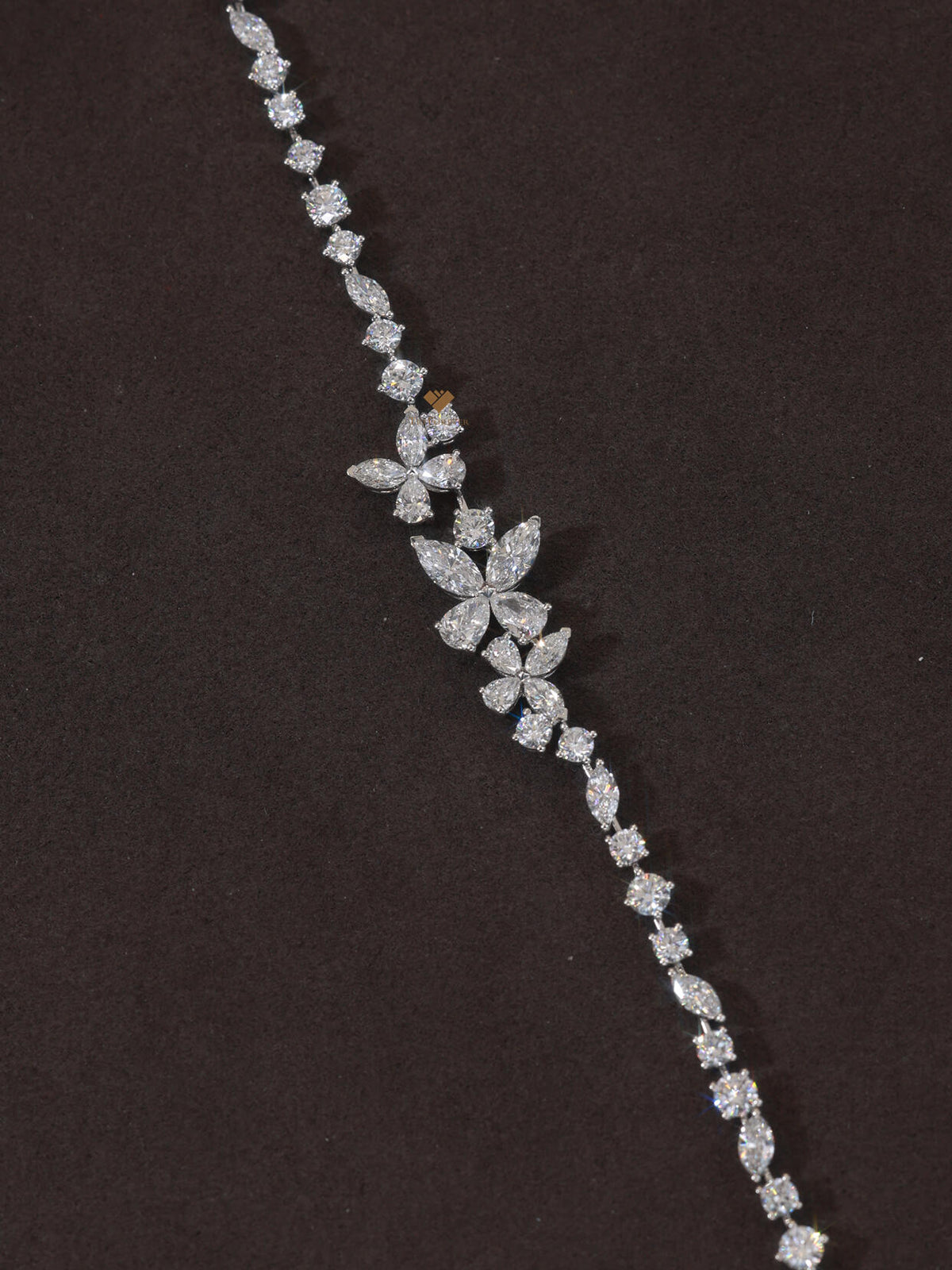 Butterfly moissanite bracelet detail