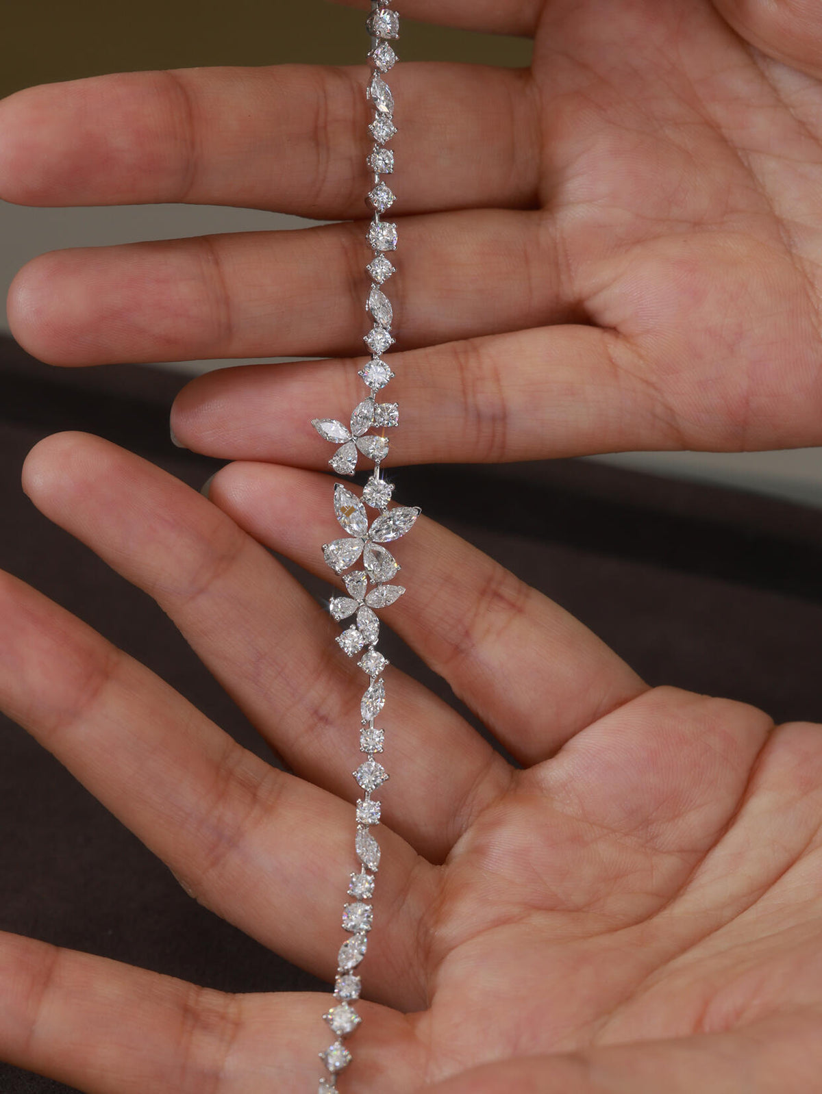 Butterfly moissanite bracelet detail