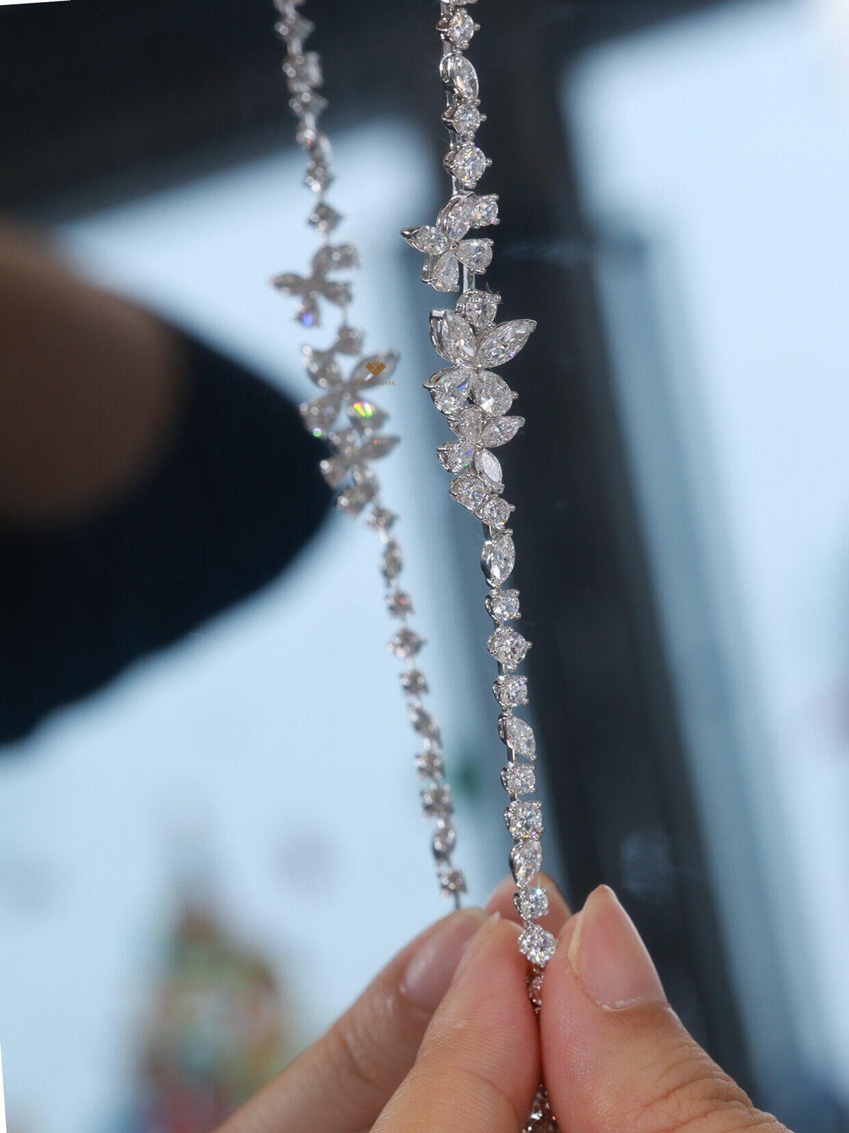 Butterfly moissanite bracelet detail