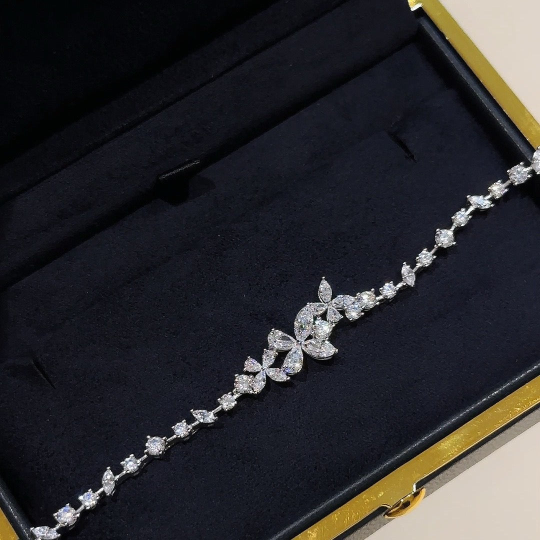 Butterfly moissanite bracelet detail