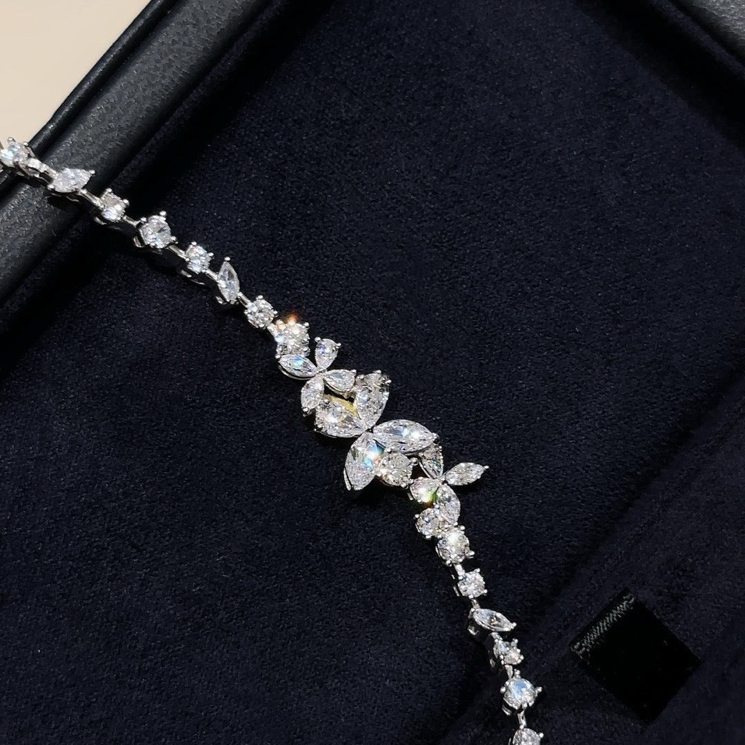Butterfly moissanite bracelet detail